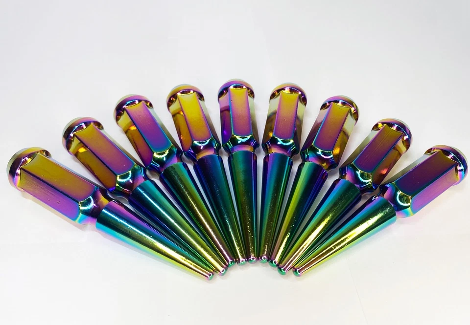 FIT MAZD 2 MIATA PROTEGE MX-5 CONE SEAT 4.5'' SPIKE LUG NUT 12x1.5 NEO CHROME 16 - Image 2 of 4