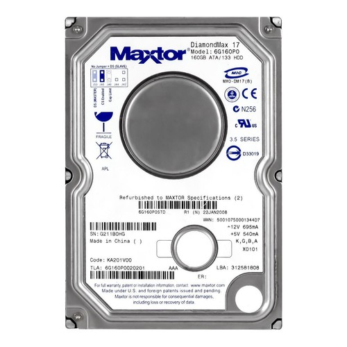 Disque Dur Maxtor Diamondmax 17 160GB 6G160P0 7200U/Min 8MB Ata Ide 3.5'' Pouce - Photo 3/3