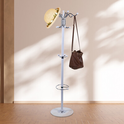 Heavy Duty Coat Rack Hat Bag Stand Tree Clothes Hanger Holder