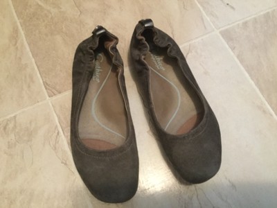 grey suede ballet pumps