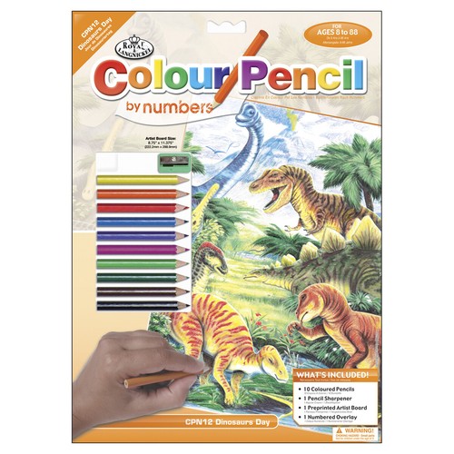 3 Pack Royal & Langnickel Color Pencil By Number Kit 8.75"X11.75