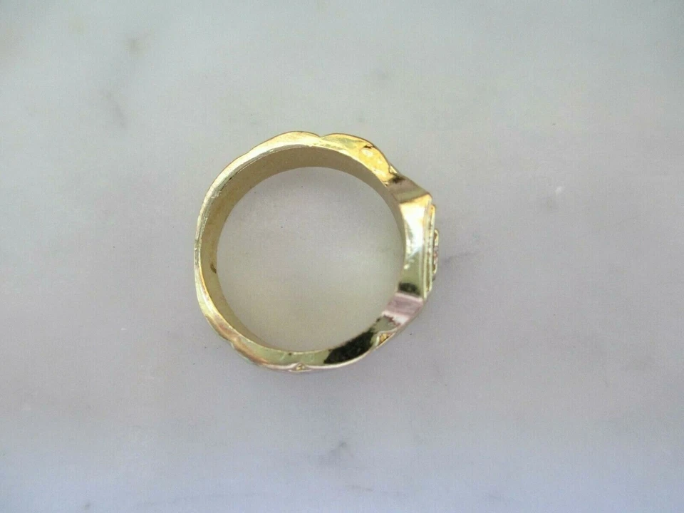 Anillo de topacio natural de acero inoxidable para hombre Foto 4 de 4