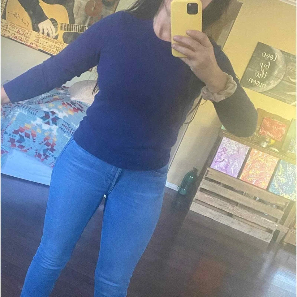 Suéter de cachemir azul Foto 3 de 4