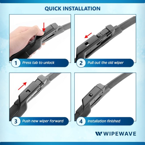 2pcs Wiper blades Set for Porsche Panamera 13-16 Front Windscreen | WipeWave - Picture 3 of 7