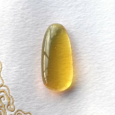 Clear Blue Green Amber Pendant Cabochon 20.1g Drop Shape 