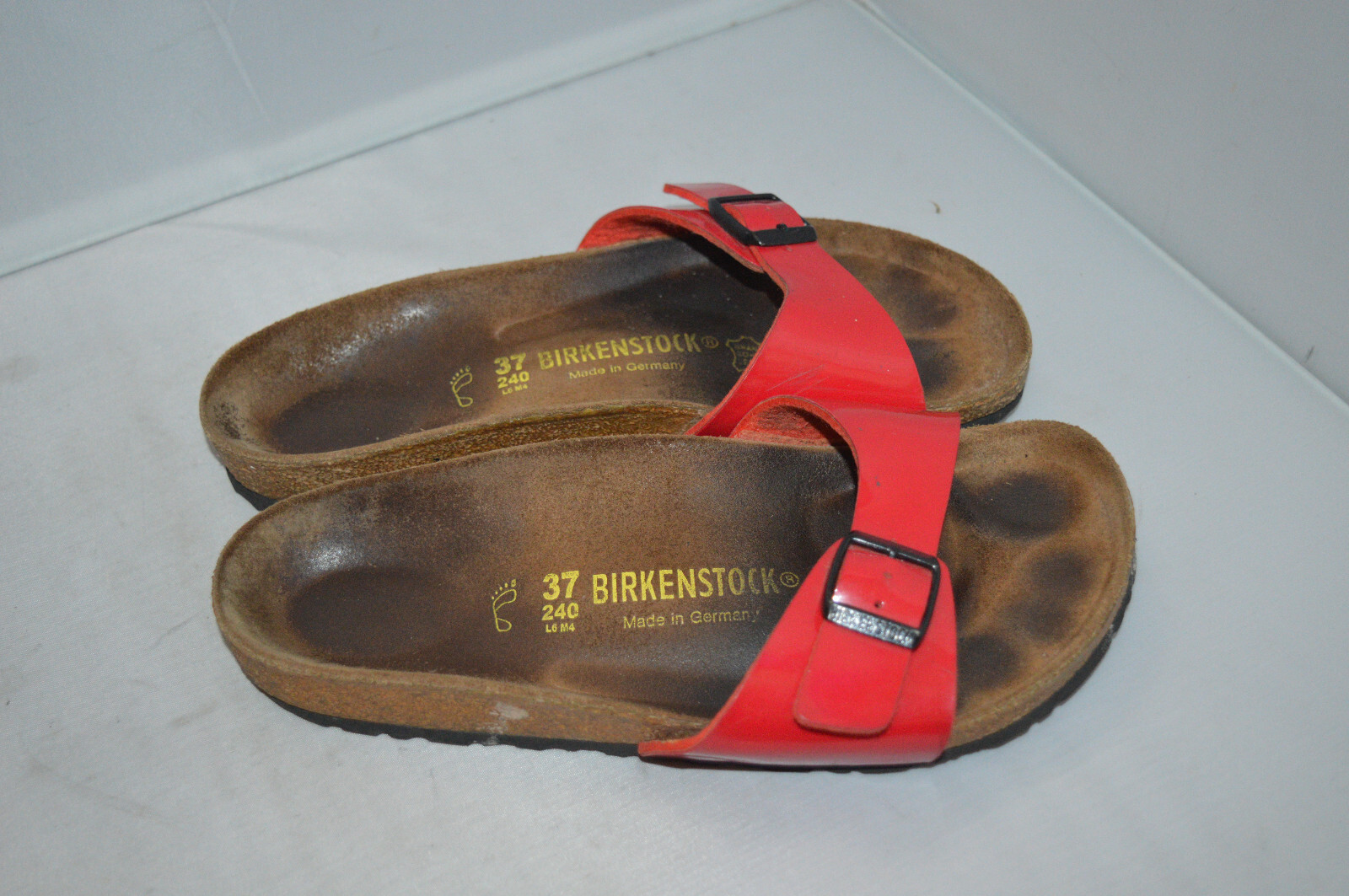 Birkenstock Madrid Regular Fit Birko-Flor Patent Red Sandals