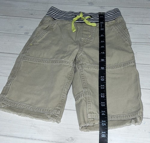 Mini Boden Pull On Khaki Beige Elastic Waistband Shorts Boys Size 4 4Y Baggies - Picture 6 of 8