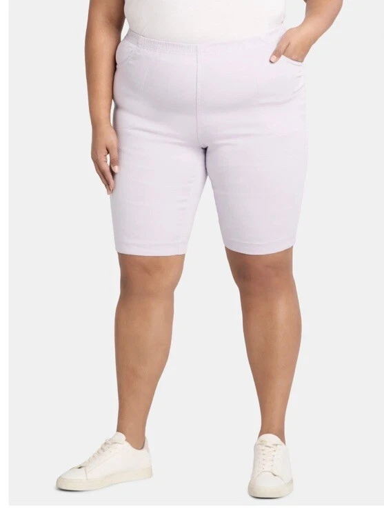 Bermudas de mezclilla lavanda Just My Size para mujer talla grande 4 bolsillos talla 2X Foto 3 de 4