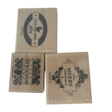 Stampin' Up PUNCHES THREE 3-Pc Stamp Set RETIRED