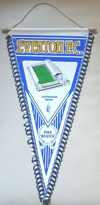Fanion Everton FC Des Années 90 - Ancien Et En Très Bon état - Pennant Football Club Anglais