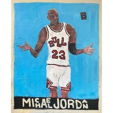 Michael Jordan - Acrylic on Canvas 22x28in @elsantosworld Sergio Santos Original