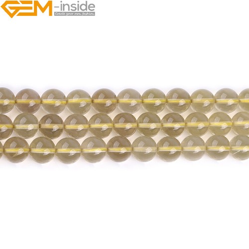Genuine Natural Lemon Clear Quartz Round Loose Beads Jewellery Making 15" - Picture 22 of 27