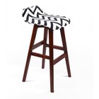 SET OF 2 MODERN LO BACK WOOD CHEVRON BARSTOOL - 28.5" CONTEMPORARY BAR STOOL