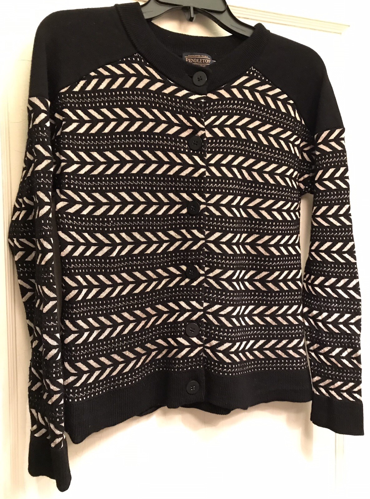 Pendleton Medium Black Tan Geometric Button Up Lo… - image 2