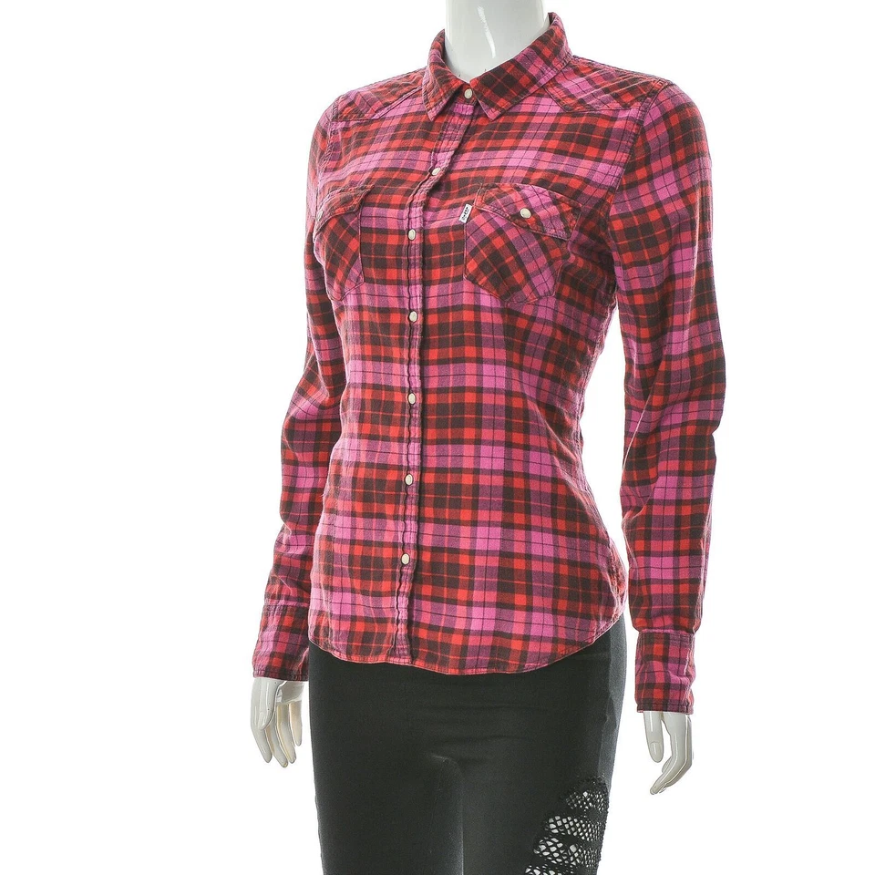 Levi's Women's Two-Pocket Shirt Long Sleeve Twill Plaid Button Up Top Size s - Image 2 of 4
