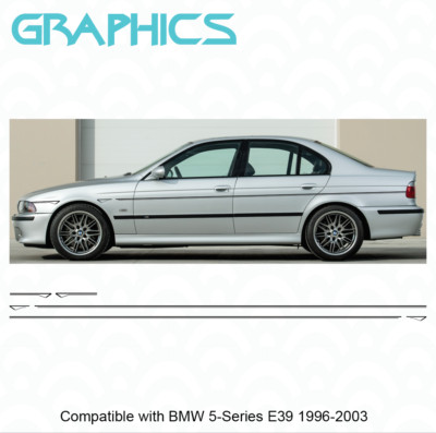 Fits BMW 5-Series E39 Side AC Schnitzer Style stripes Graphic Decal Sticker M