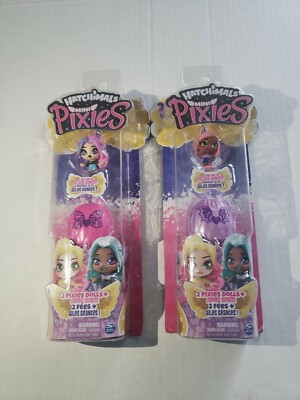 Hatchimals Mini Pixies 2 Dolls W/Jumbo Wings Toys New Factory Sealed Lot of 2
