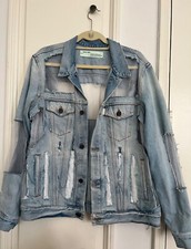 Off-white C/o Virgil Abloh Blue Denim Skeleton Jacket