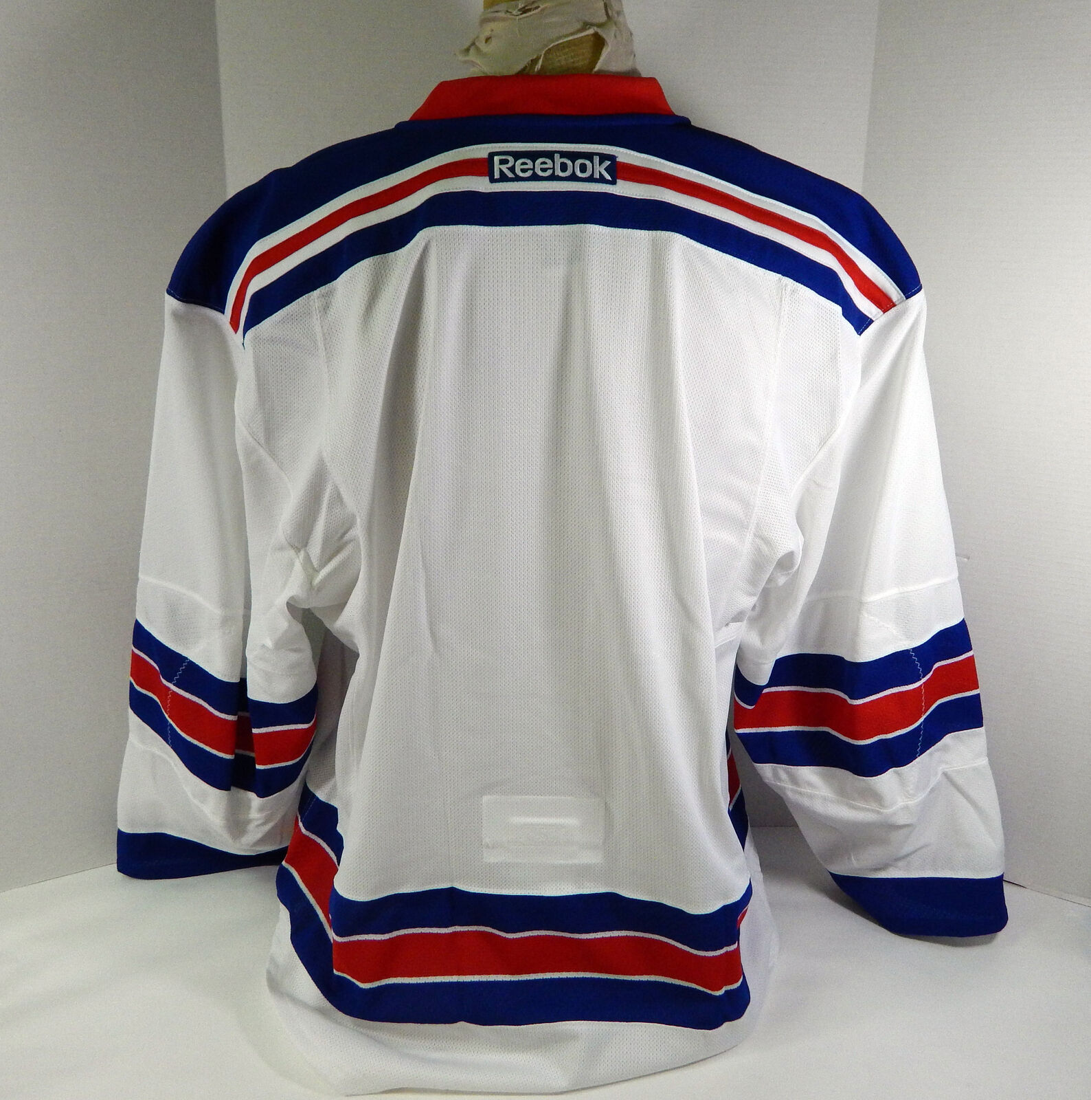 New York Rangers Blank Game Issued White Away Jersey Reebok 58 DP40479