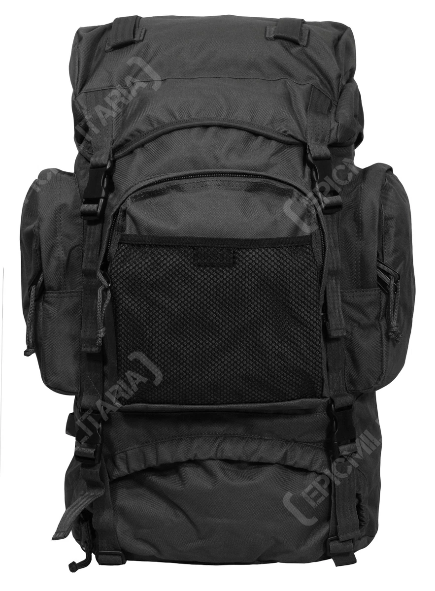 NEW Black 55L COMMANDO RUCKSACK Army Military Style Camping Hiking