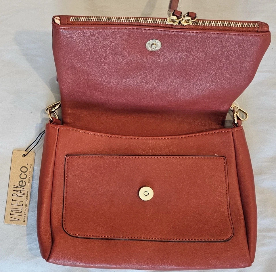 VIOLET RAY NY: Cartera bandolera de arcilla para mujer UWS0078 (precio de venta sugerido por el fabricante $60) nueva con etiquetas Foto 3 de 4