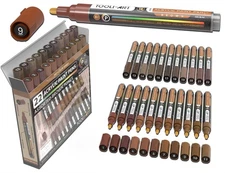 TOOLI-ART 22 Acrylic Paint Markers Pens Pro Color Series Set 3mm Medium Tip f...