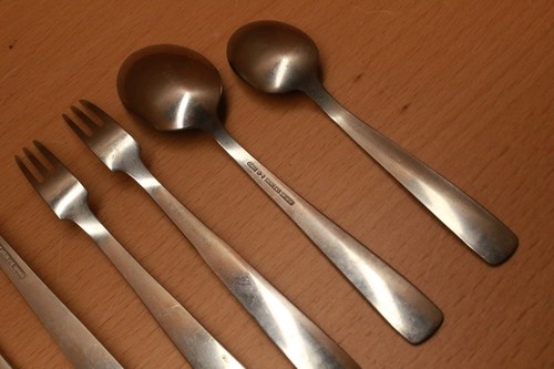 RAR LOT 8 Gense Facette Schweden Edelstahl Servierbesteck Gabeln Löffel Messer - Bild 6 von 22