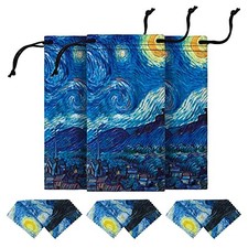Microfiber Case Pouch Bag Glasses Sunglasses Case with Matching 3 Pcs a Set, C