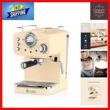 1100W Retro Espresso Coffee Maker with Milk Frother - Perfect for Home Baristas
