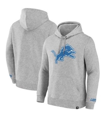 Men s Medium Detroit Lions Fanatics Legacy Fleece Pullover Hoodie Heather Gray