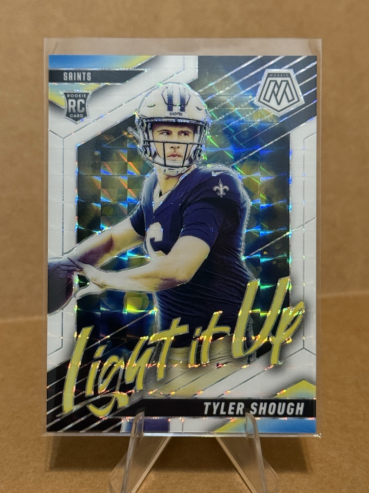 2025 Panini Mosaic Tyler Shough Light It Up White Prizm /25 #9 RC