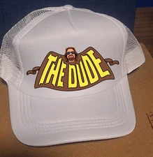 Adjustable Trucker Baseball Hat Cap The Dude Big Lebowski White