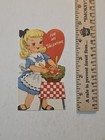 Vintage Valentine’s Day Card Girl Cooking “For My Valentine” — photo 3