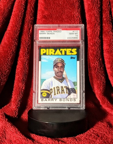 BARRY BONDS 1986 TOPPS TRADED ROOKIE #11T PITTSBURG PIRATES RC PSA 10 🔥 SHARP