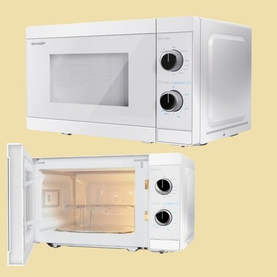 Sharp YC-MG01E-C 2-in-1 Mikrowelle mit Grill+Auftaufunktion 20L 700W/1000W weiß