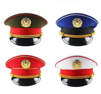 Herren Armee Mütze Stern Abzeichen Offizier Mütze Soldat Kostüm Militärkostüm Neu