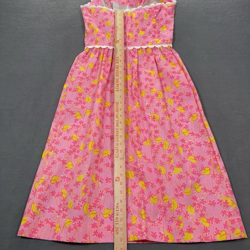 Vtg Lilly Pulitzer Dress Women 12 Pink Floral The Lilly Midi Strap Summer 60s - Picture 15 of 16