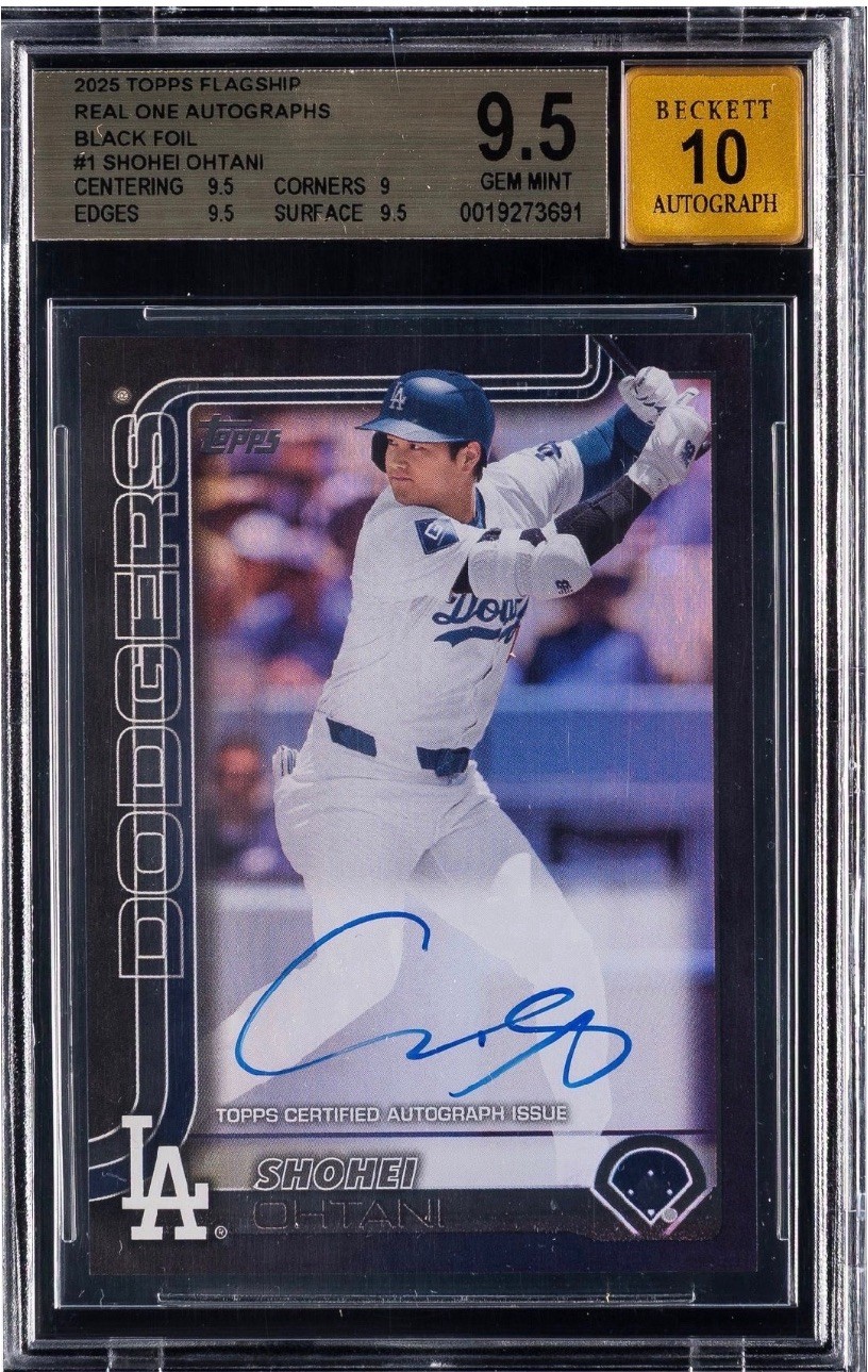 Shohei Ohtani 2025 Topps Series One Flagship Auto BGS 9.5 Auto10 Real One #1 /10