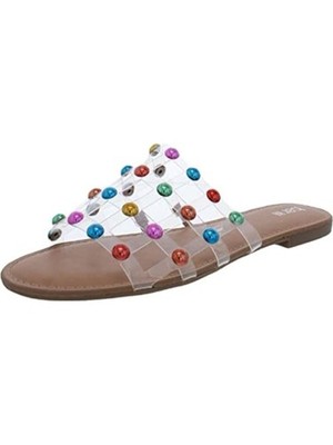 BAR III Womens Caged Pecanna Round Toe Block Heel Slip On Slide Sandals 6.5 M