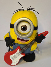 Minion Rock N Roll Stuart Guitar Playing Electronic Plush Toy 9'' Despicable Me