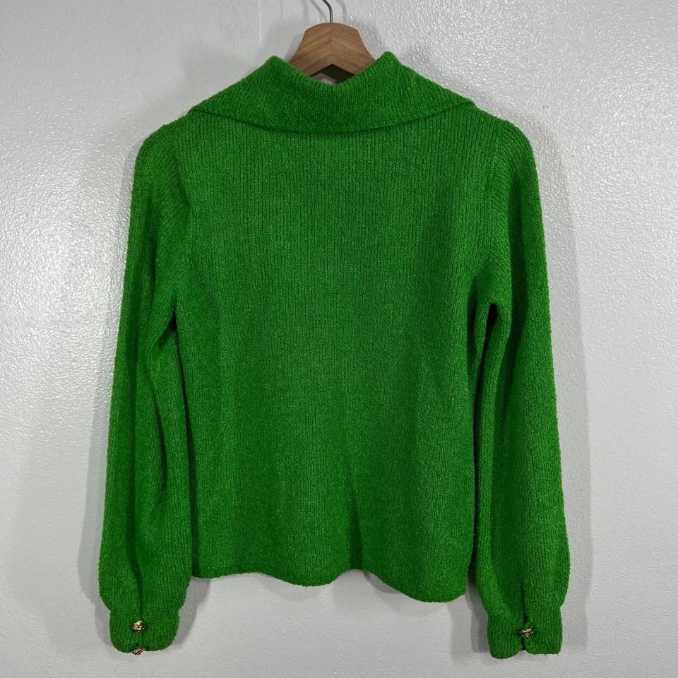 Cárdigan vintage St John tejido Saks Fifth Ave para mujer S verde Santana botones dorados Foto 2 de 4