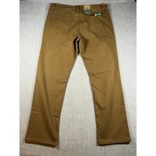 Weatherproof Vintage Mens Stretch Canvas Pants Brown Regular Fit 38x32 NEW