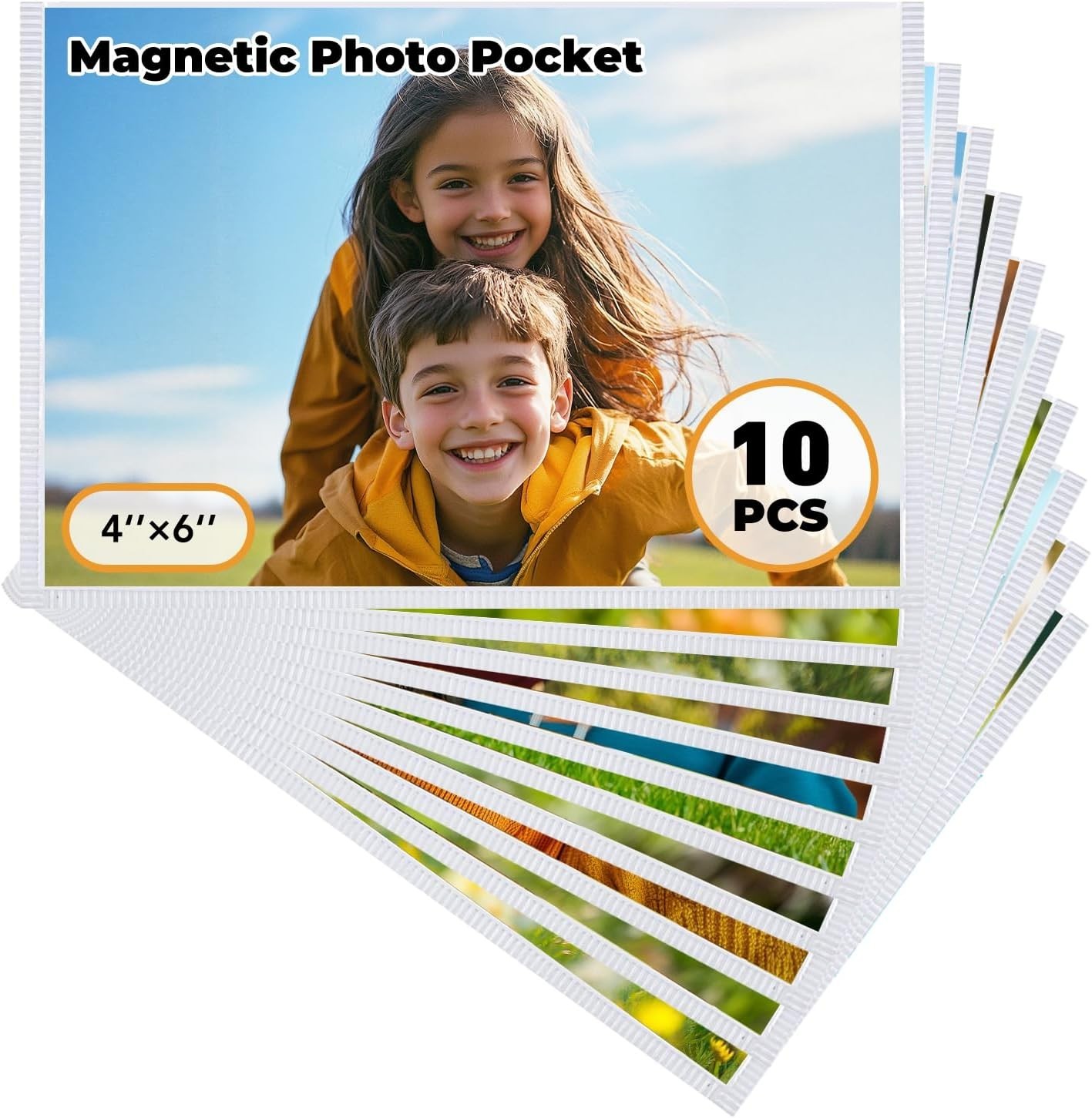 Magnetic Picture Frame, 10 Pcs Magnetic Picture Frames for Refrigerator 4x6, Mag