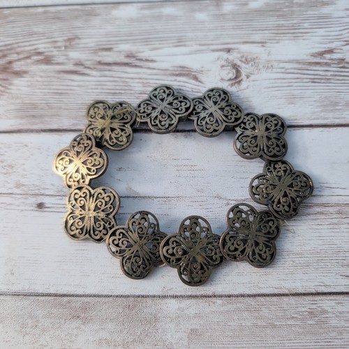 Vintage Beads Dark Brassy Tone - BEADS ONLY - NOT A WORKING BRACELET