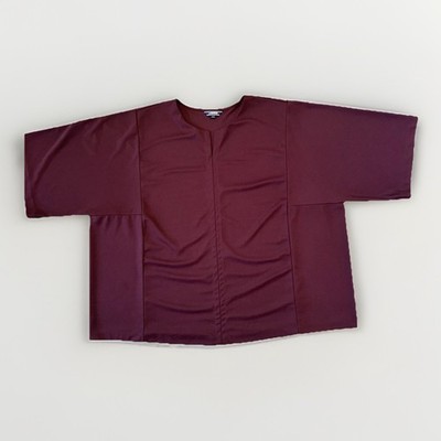 Lands End Womens Plus Sz Top 20W-22W Burgundy Paneled Popover Work Scrubs Office