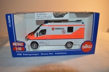 Siku 2108 - MB Rettungswagen Malteser Wildeshausen, Sondermodell, neu, OVP, 1:50