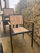 Commercial Outdoor Cafe/Restaurant/Garden Seating chairs, Steel & Hard-wood