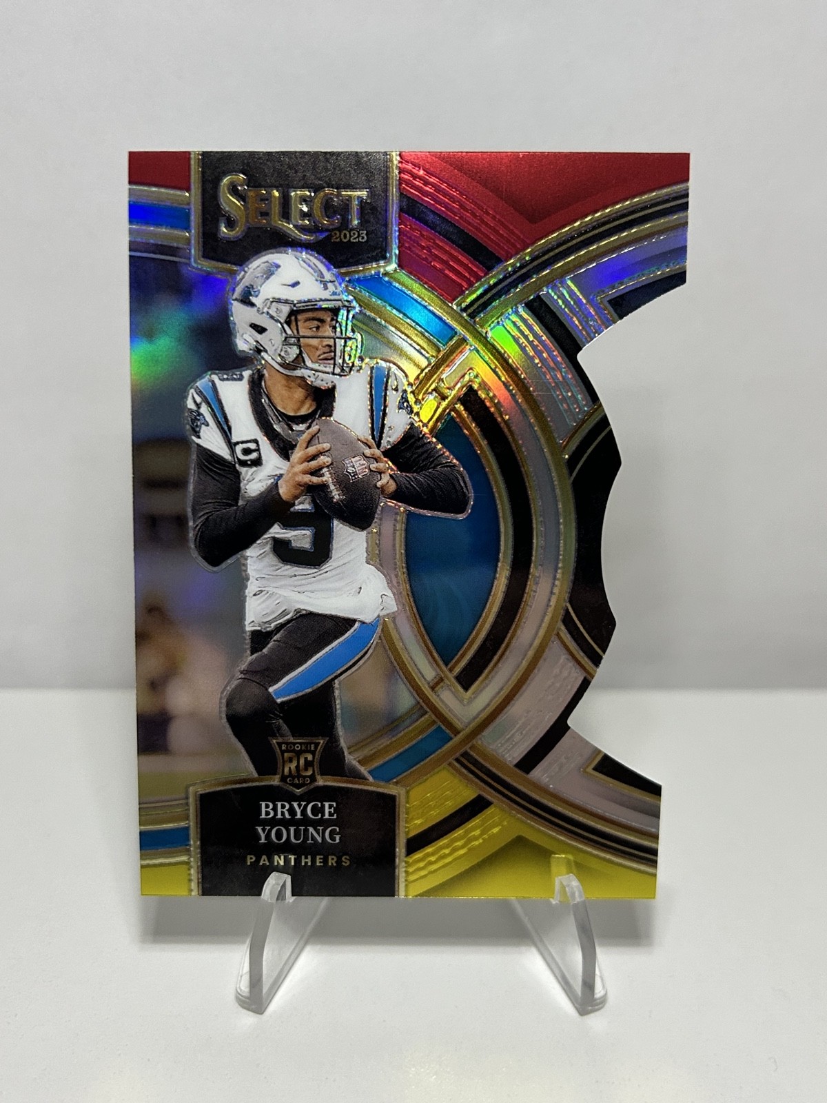 2023 Panini Select - Premier Level Bryce Young #167 Red & Yellow Prizm Die Cut
