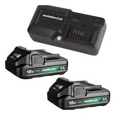 Metabo HPT 18V Lithium Ion Battery  Charger Kit, 2.0Ah Batteries Charge