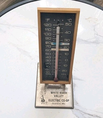 Morco Plastic Vintage Thermometer, Branson Missouri MO White River Valley Ads